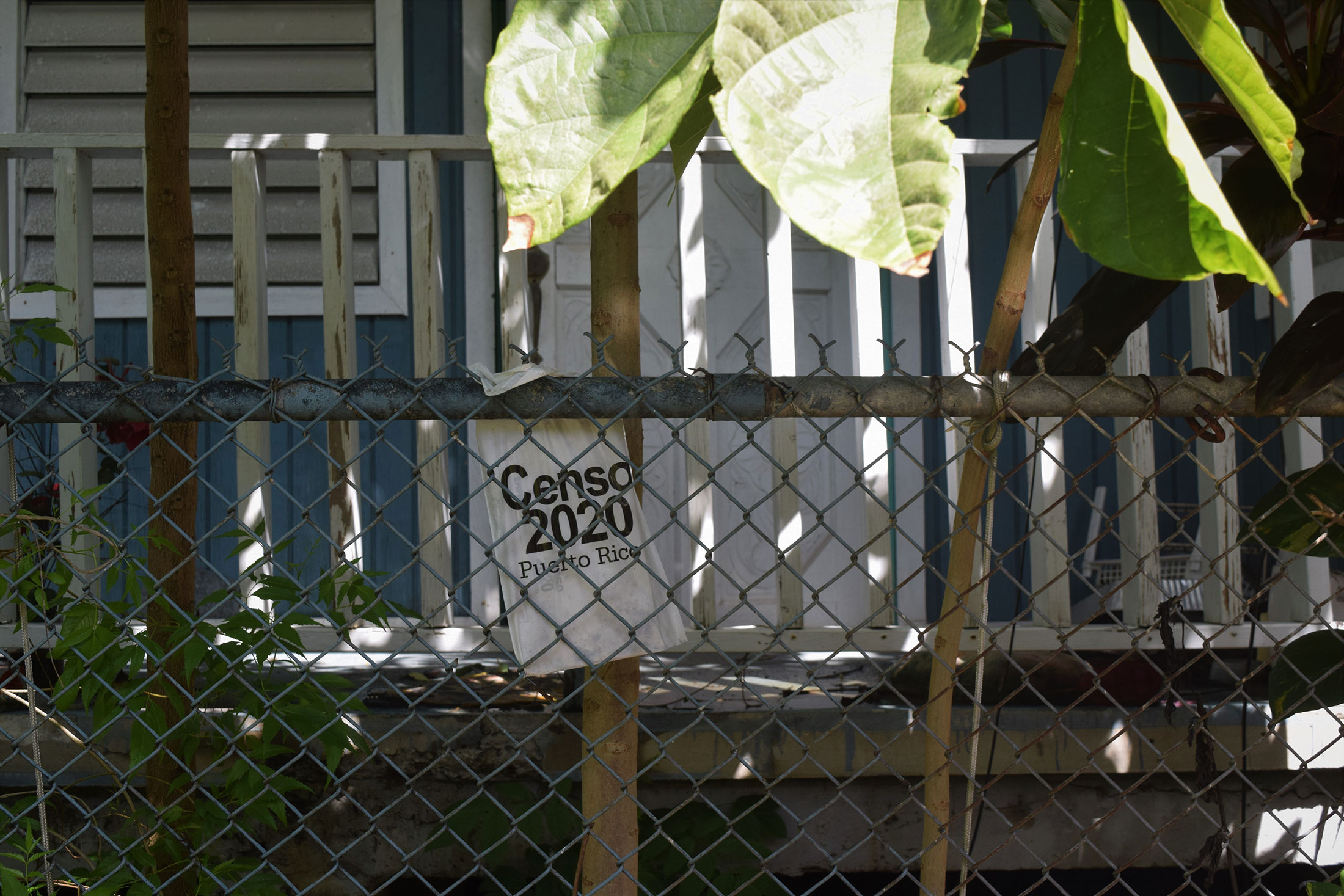 A census packet at an abandoned house in San Juan, Puerto Rico.