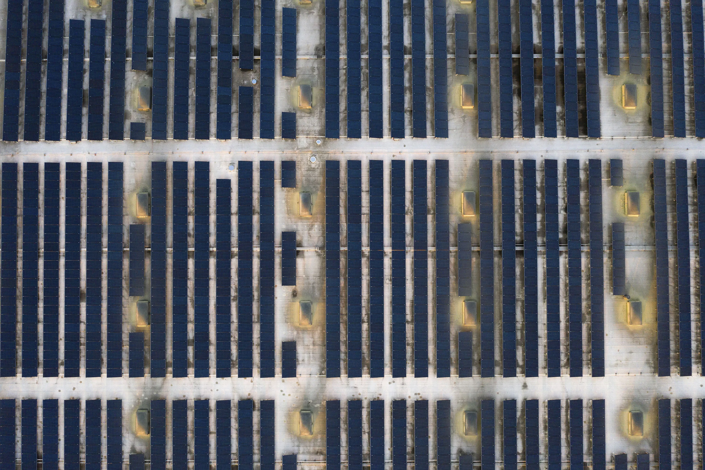 A solar farm in Wilmington, California.