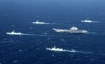 A Chinese navy formation during military drills in the South China Sea on January 2, 2017.