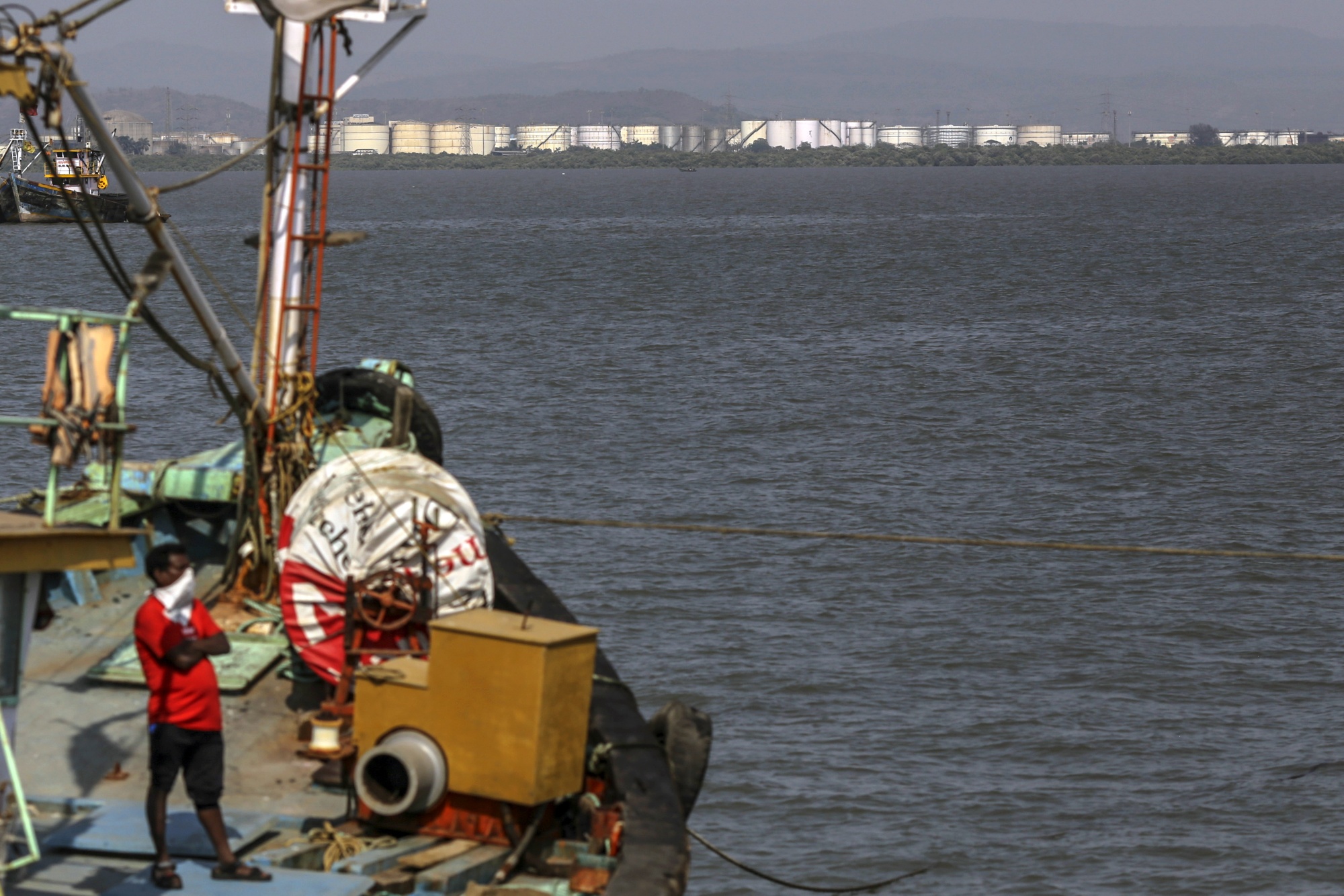 Oil storage tanks at a port in India. Photographer: Dhiraj Singh/Bloomberg