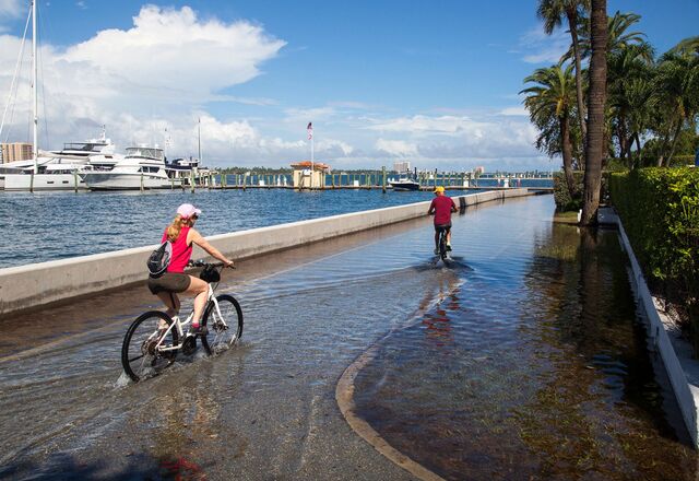 A powerful king tide flooded the Lake Trail in October. 