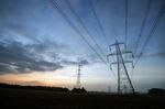 Electricity transmission towers near Rayleigh, U.K.