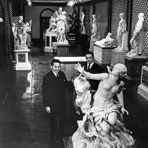 Dealers Daniel (left) and Alec Wildenstein at the New York Gallery in 1965.