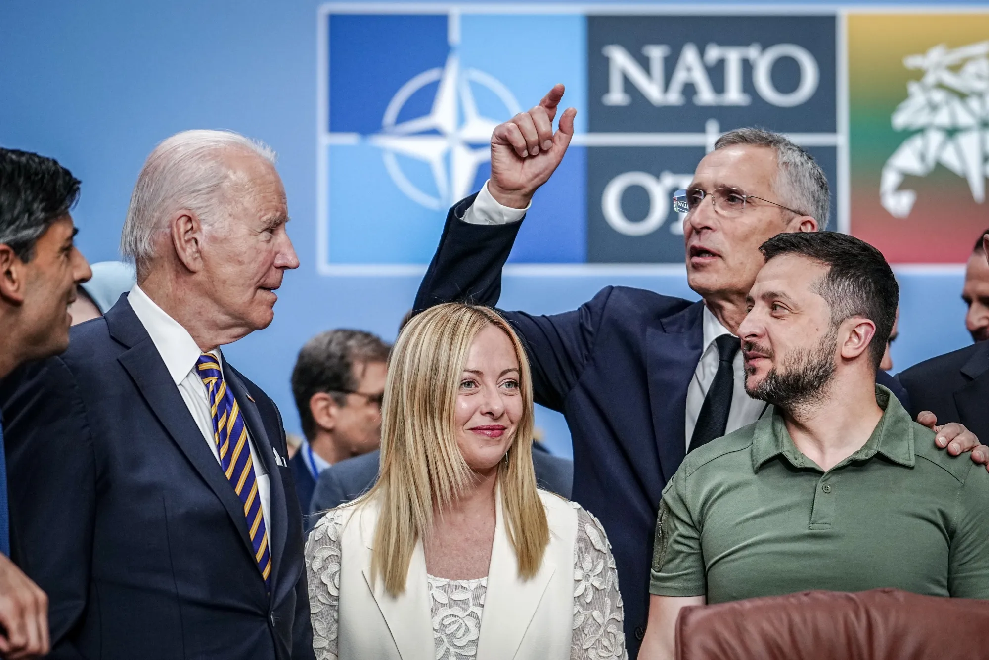 Giorgia Meloni, center, during the NATO summit on July 12.
