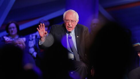 Senator Bernie Sanders speaks during a CNN town hall event in Des Moines, Iowa, on Jan. 25, 2016.