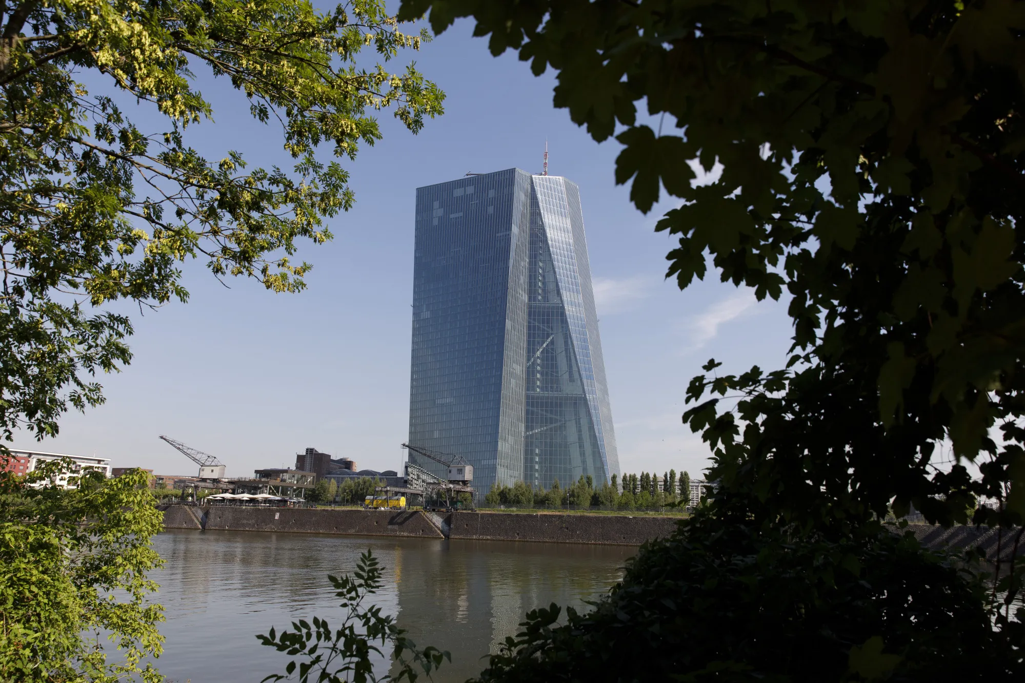 The European Central Bank (ECB) skyscraper headquarters in Frankfurt.