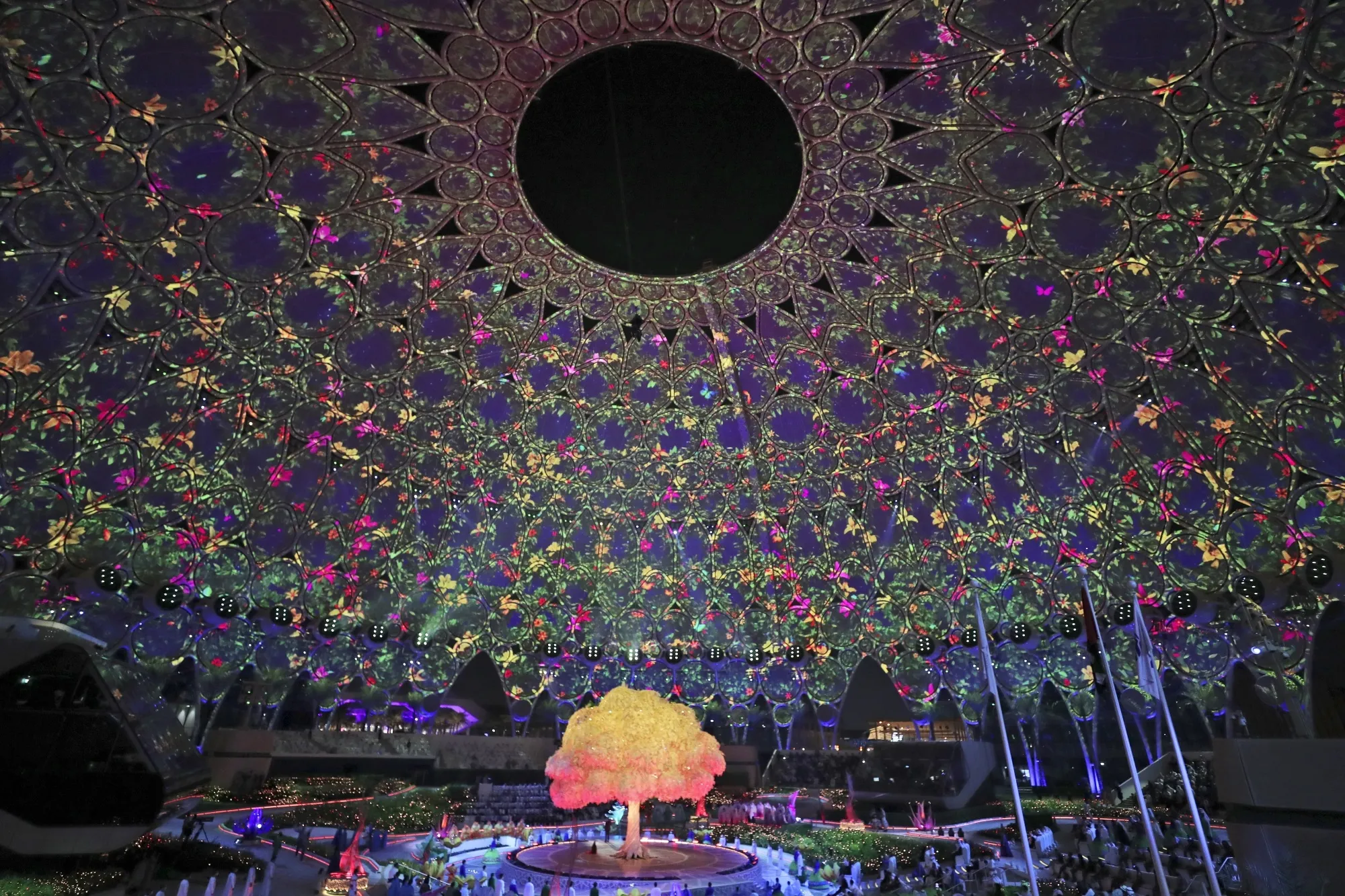 Artists perform during the opening ceremony of the Dubai Expo 2020 in Dubai, United Arab Emirates, Thursday, Sept. 30, 2021. (AP Photo/Kamran Jebreili)