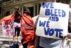 A global phenomenon: Women protesting the tampon tax in Sydney.
