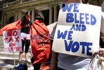 A global phenomenon: Women protesting the tampon tax in Sydney.