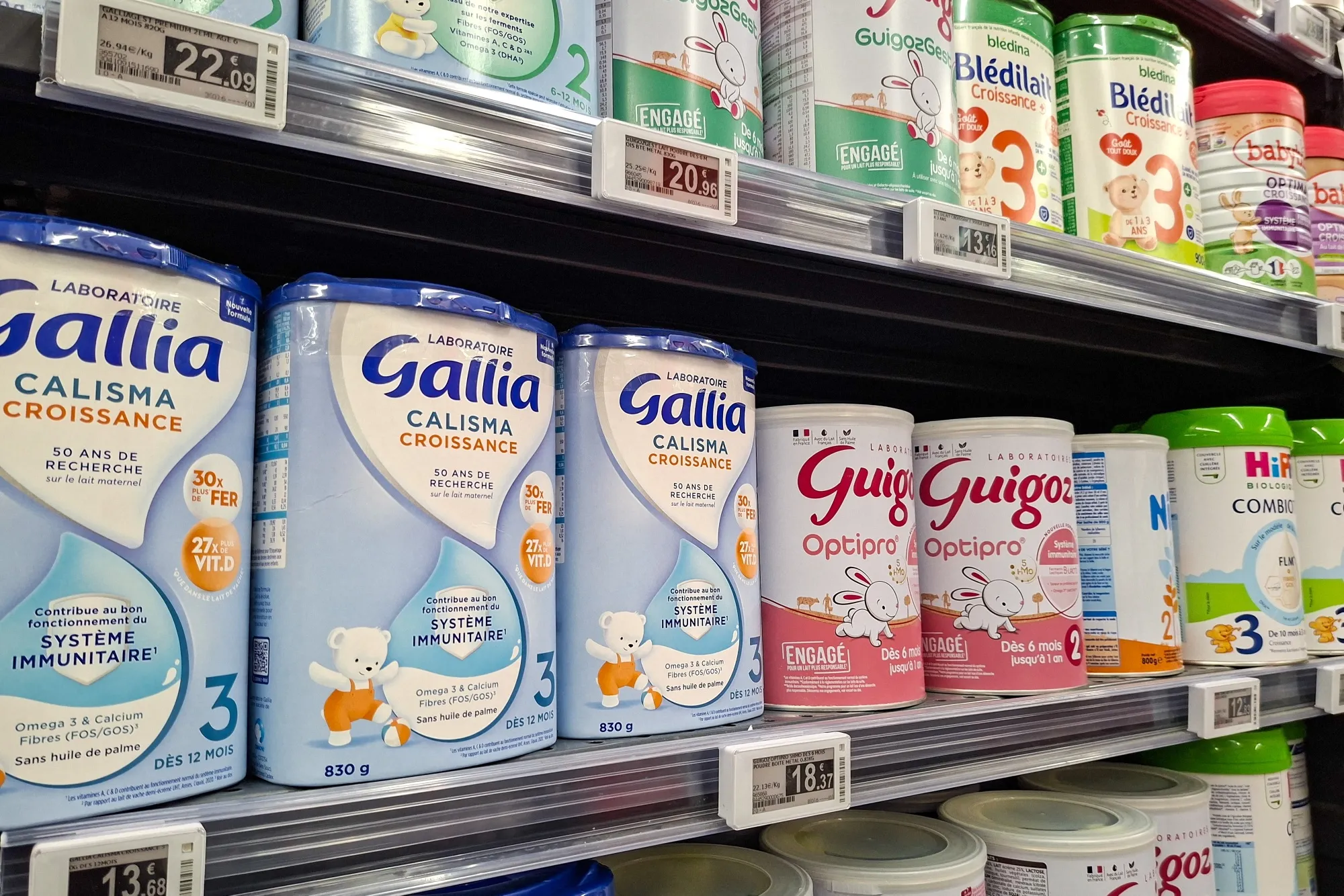 Infant formula for sale in a&nbsp;supermarket in Paris.&nbsp;
