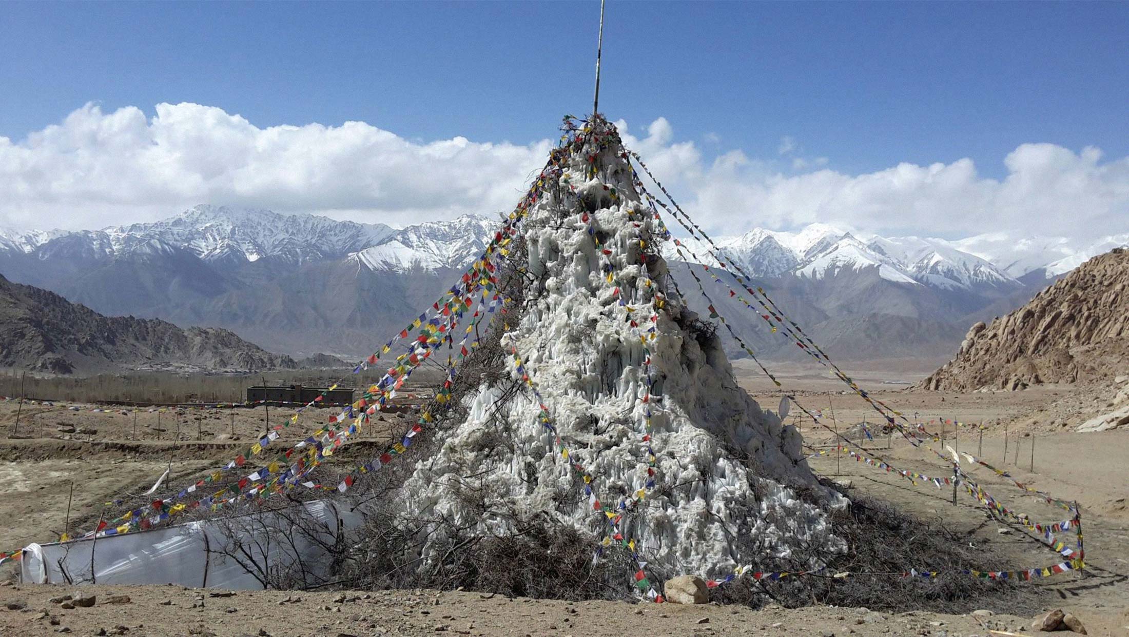 An ice stupa.