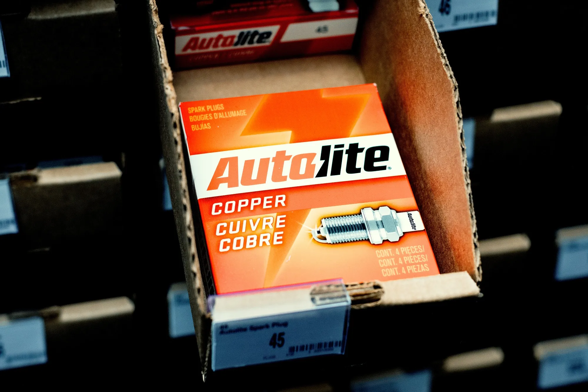 Autolite spark plugs, owned by First Brands, at an auto parts store&nbsp;in Memphis, Tennessee.