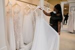 Wedding dresses at Kleinfeld Bridal in Manhattan.
