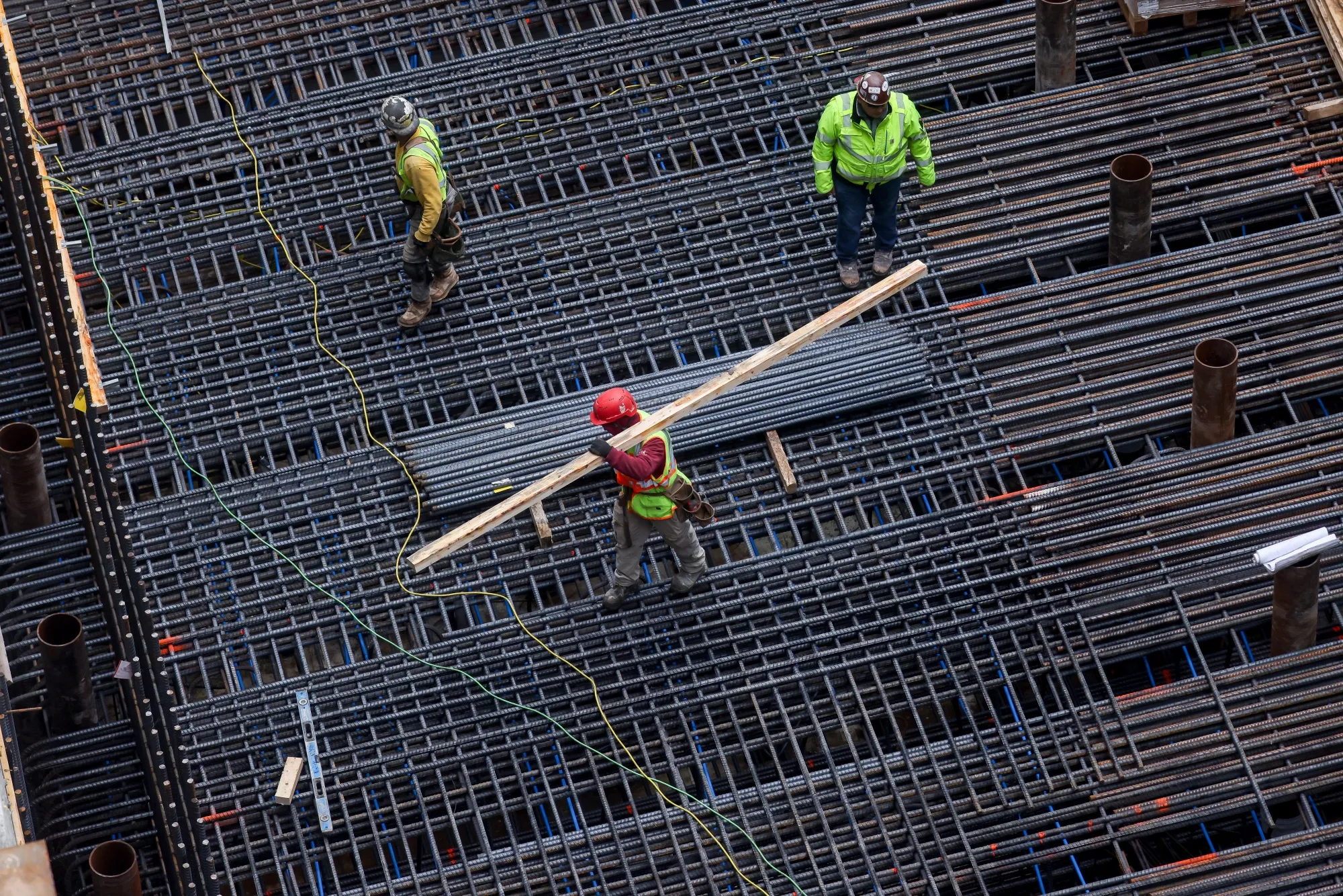 Workers at a construction site in New York.
