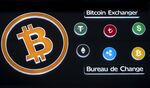 Cryptocurrency logos in the window of an exchange kiosk in Istanbul, Turkey, on Monday, Nov. 8, 2021.