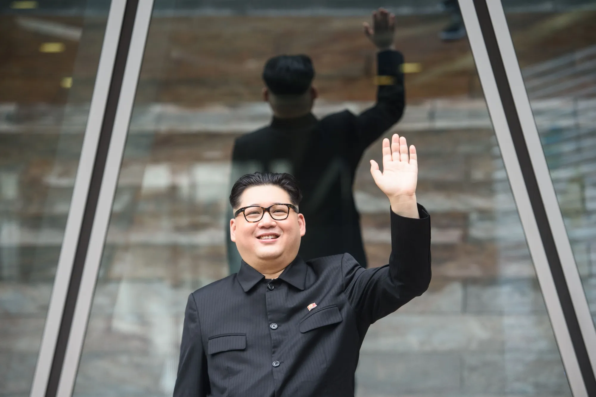 Howard X, a Kim Jong Un impersonator, in Hong Kong.&nbsp;