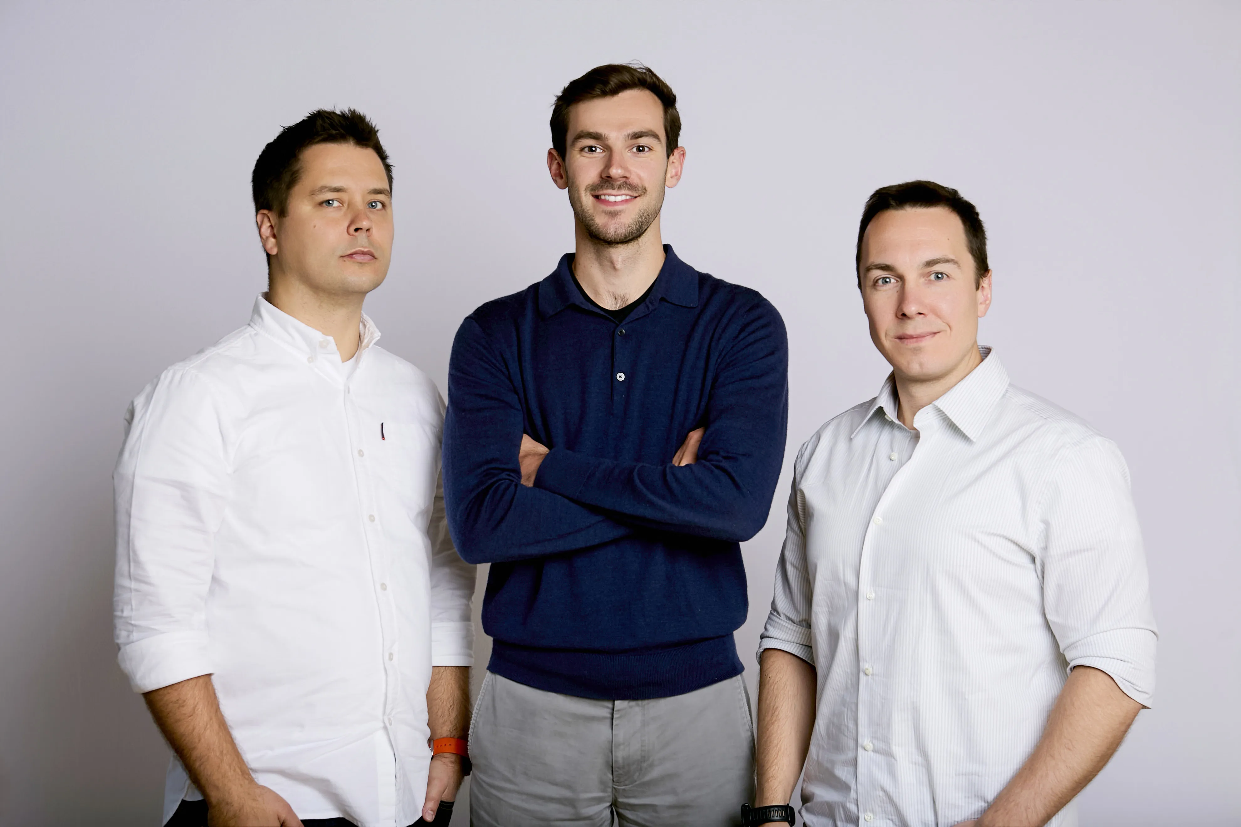 Nevis founders Ivan Chalov, from left, Mark Swan, and Philipp Burda.
