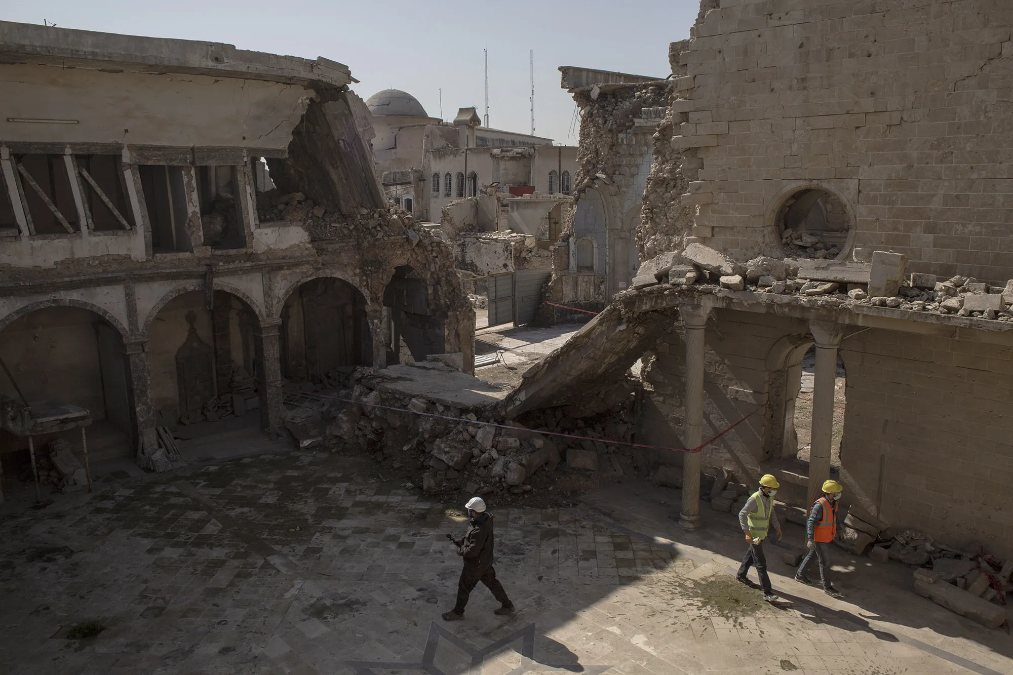 Damaged buildings in Mosul, Iraq.