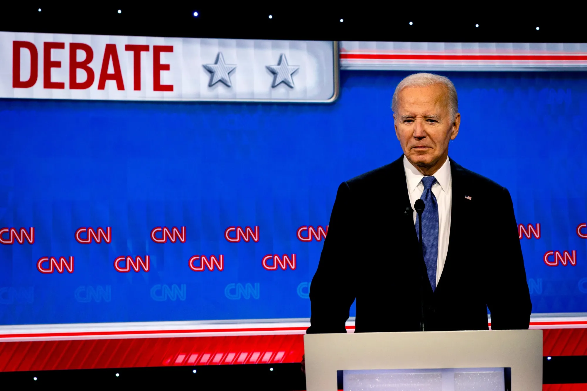 Biden during the debate with Trump in Atlanta.