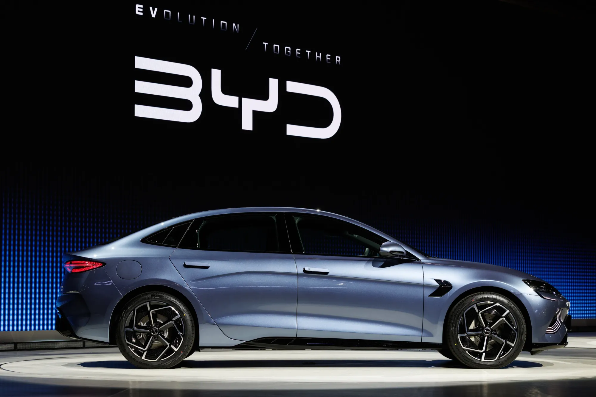 A BYD Seal EV at the Seoul Mobility Show.