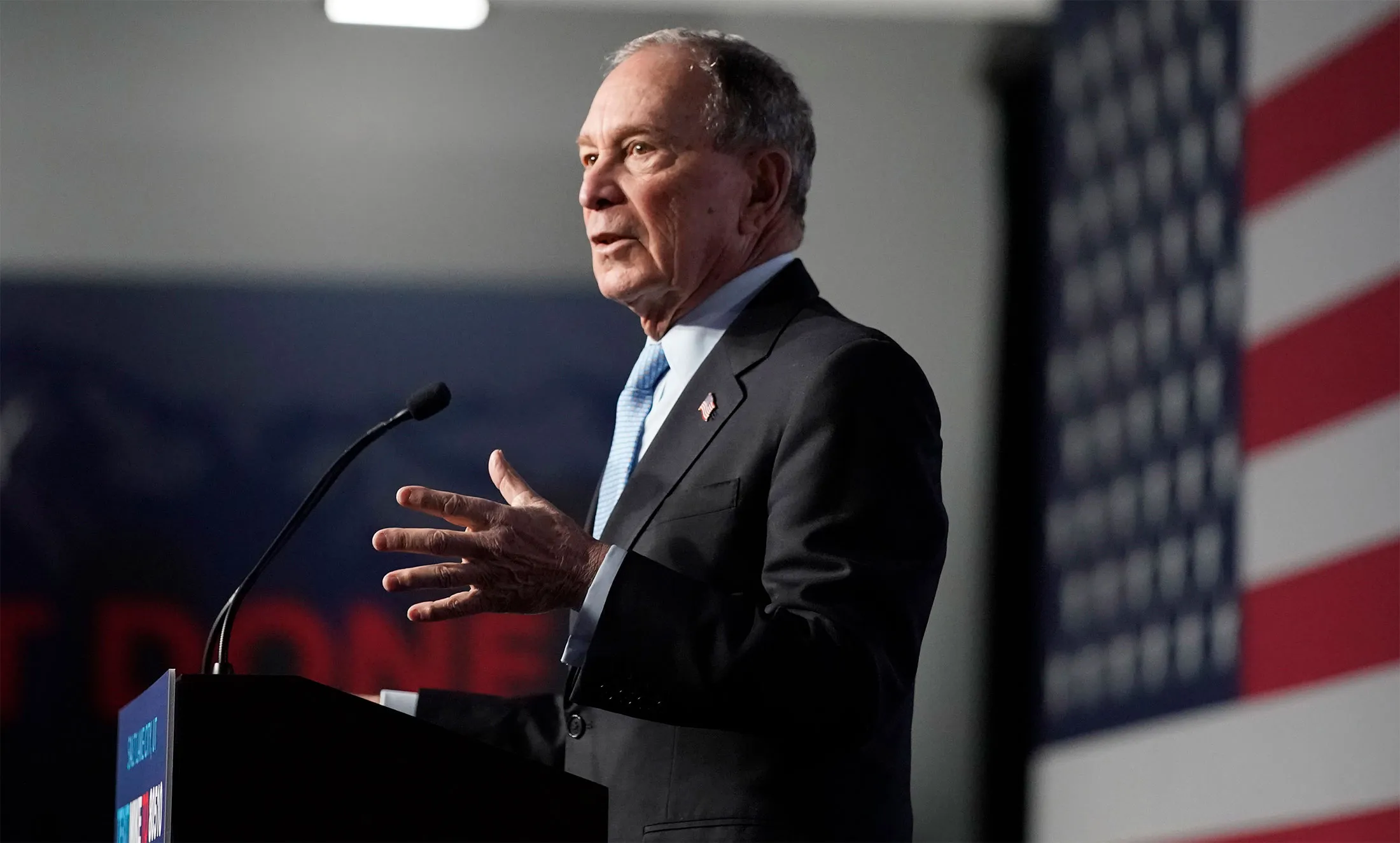 Michael Bloomberg speaks a rally&nbsp;in Salt Lake City, Utah, on Feb. 20.&nbsp;