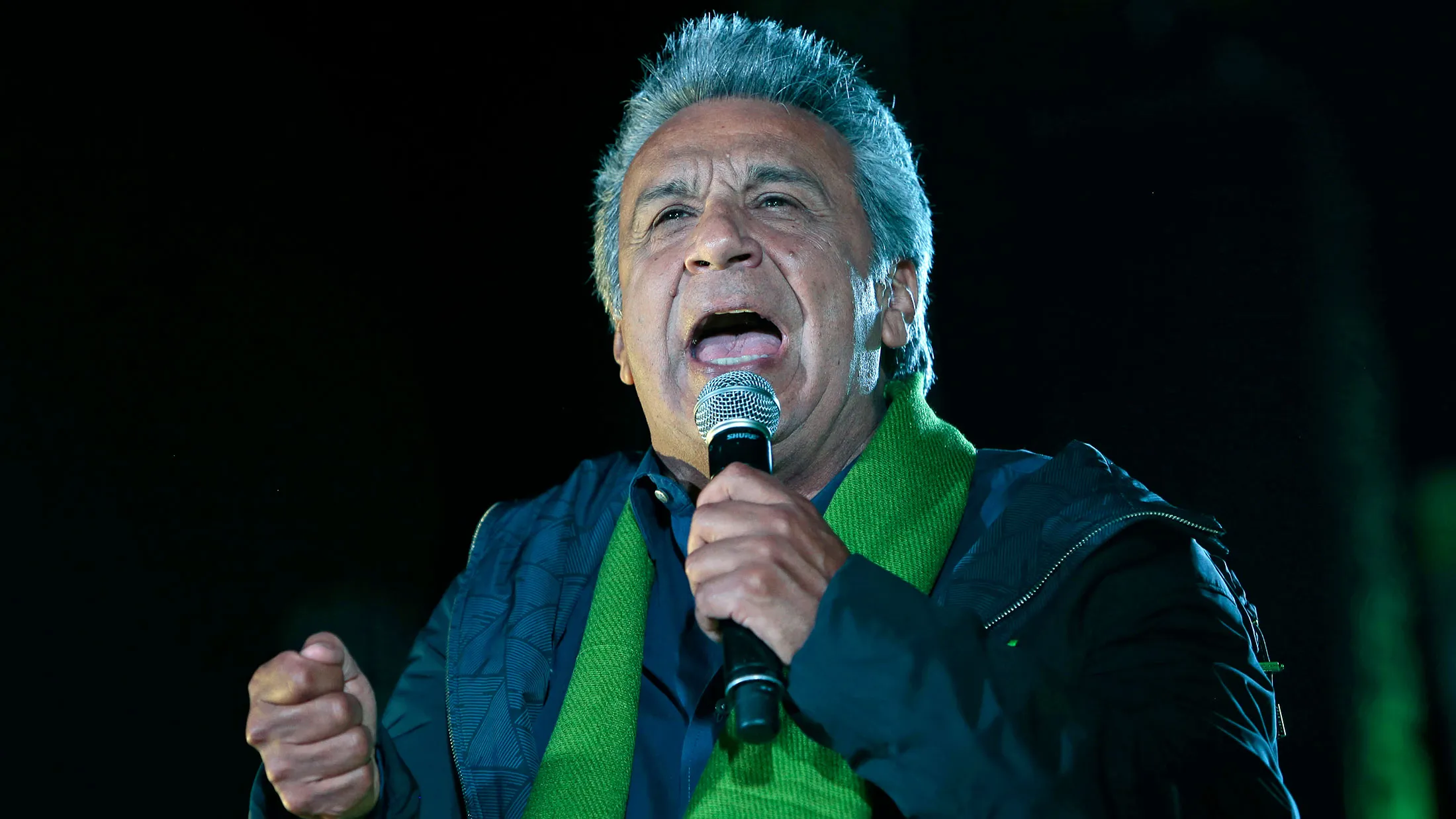 Lenin Moreno speaks in Quito on March 30, 2017.
