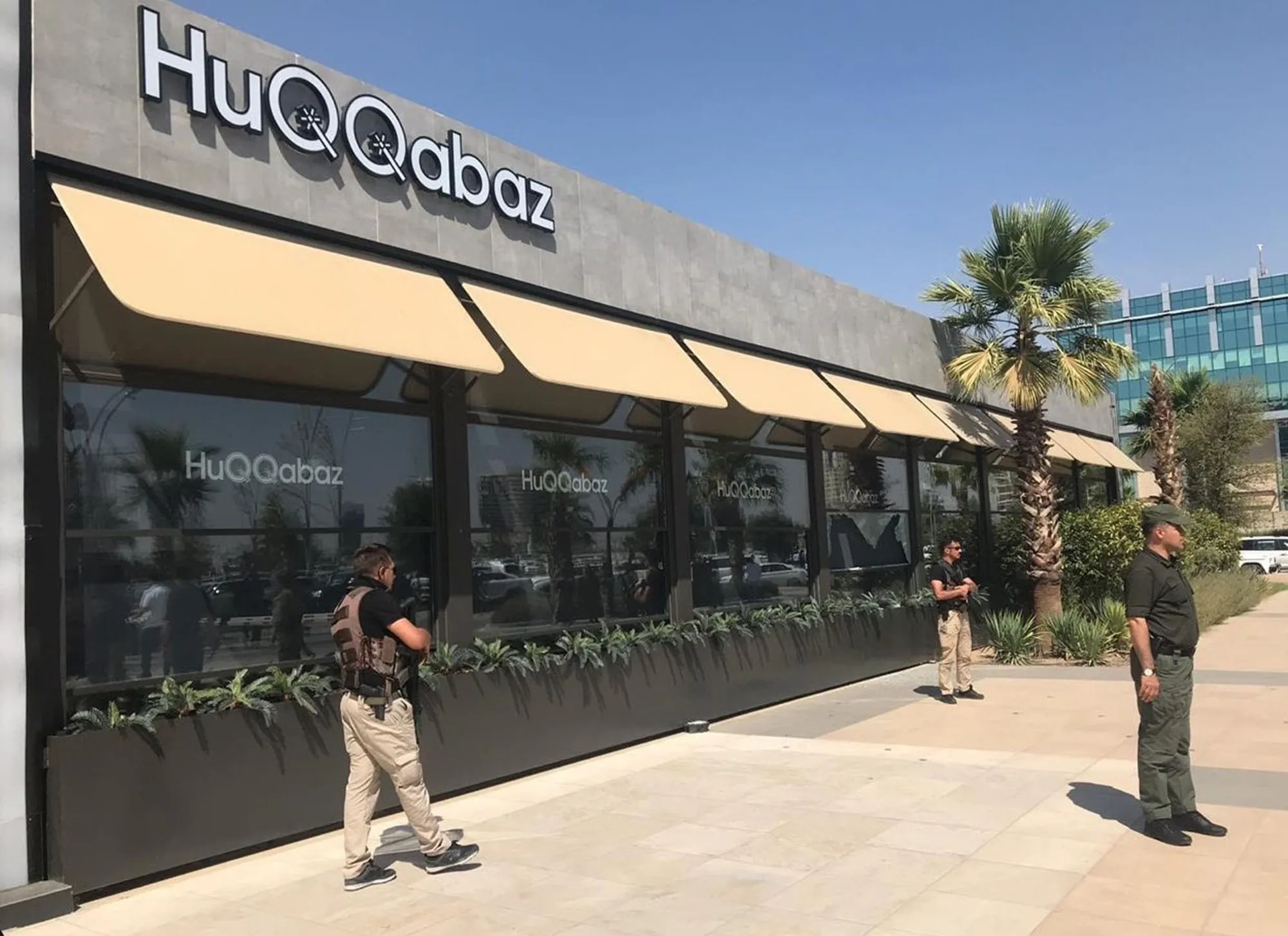 Security forces stand guard&nbsp;after a Turkish consulate employee was attacked&nbsp;at a restaurant in Erbil, Iraq on July 17, 2019.&nbsp;