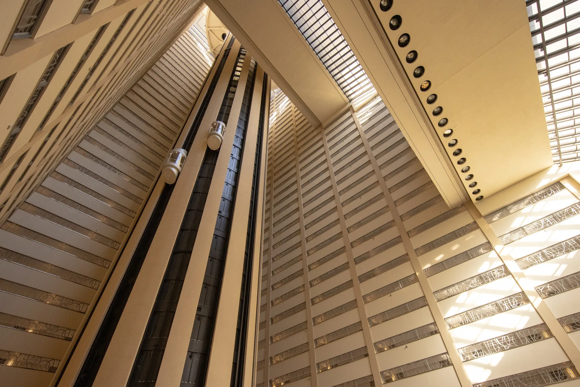The interior of the New York Marriott Marquis.