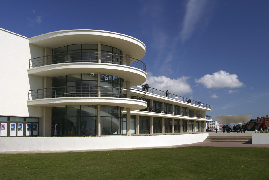 De La Warr Pavilion, Bexhill-on-Sea, U.K. Completed in 1935, the dramatic pavilion of concrete, steel, and glass was a &quot;sanatorium by the sea&quot; for ordinary people to enjoy a few hours of rest and relaxation. Its architects were Eric Mendelsohn and Serge Chermayeff.