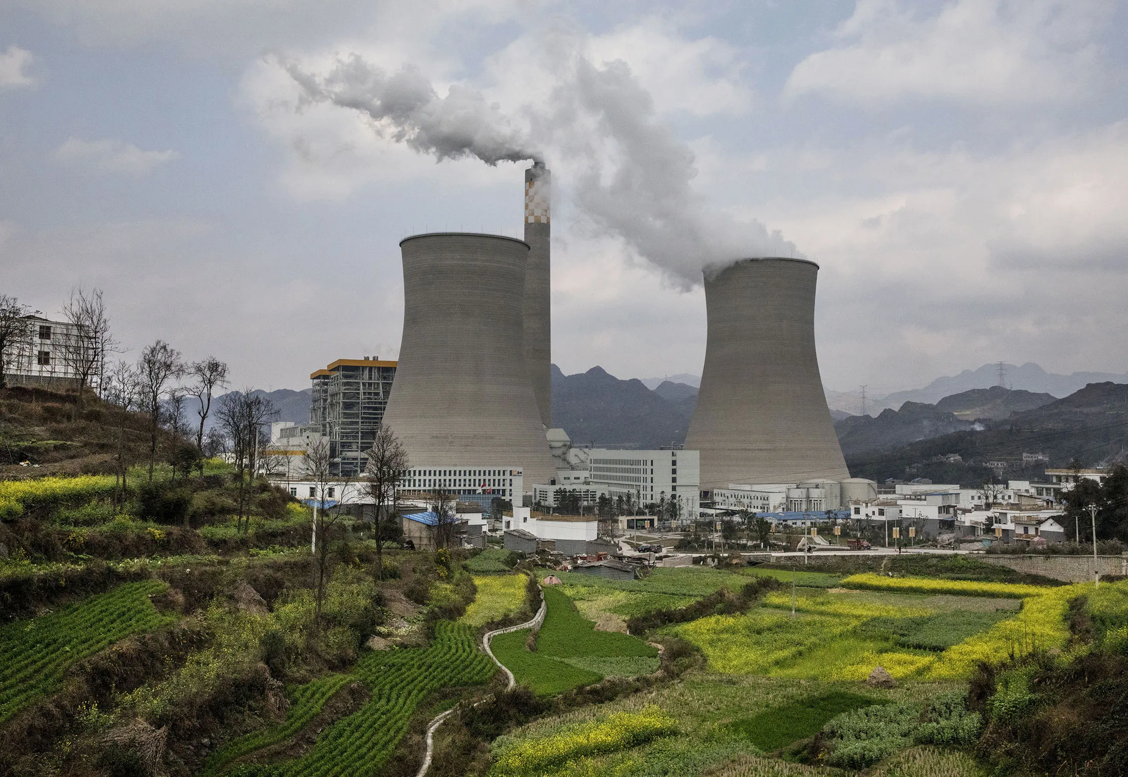 A coal-fired power plant in Liuzhi County, Guizhou province, southern China.
