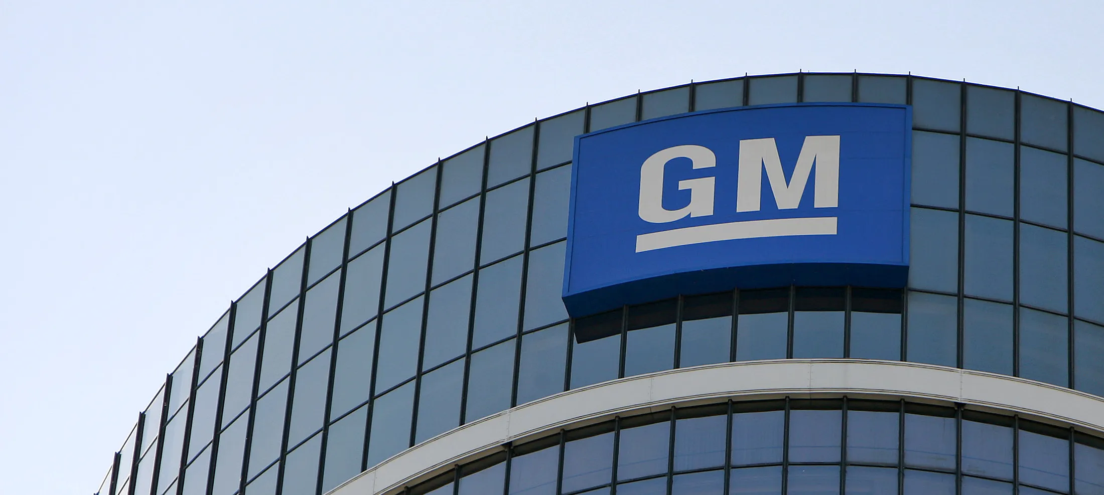 The headquarters building of General Motors Co. stands in Detroit.
