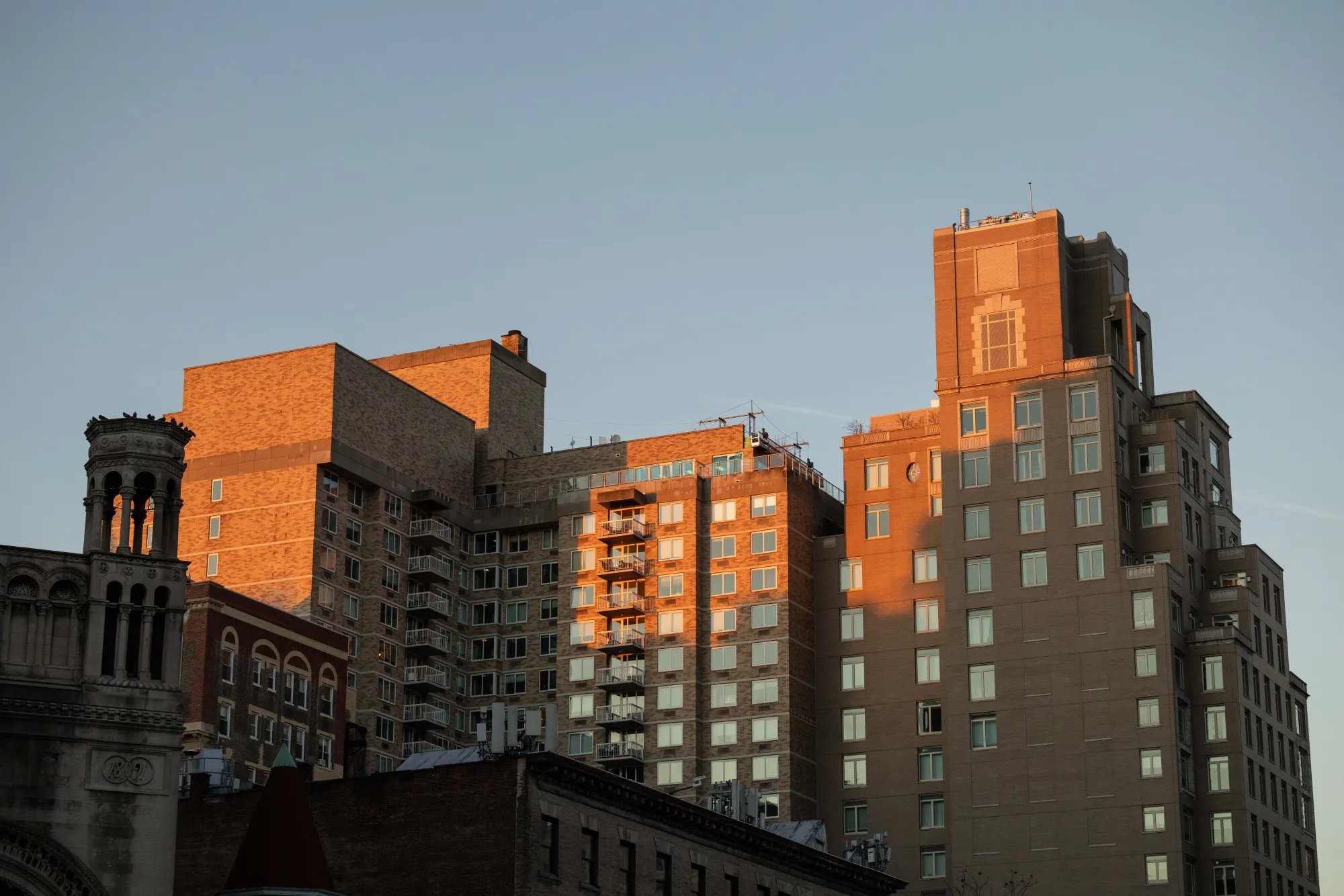 Apartment buildings in New York.