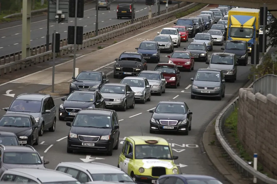 A traffic jam near London's Heathrow Airport.