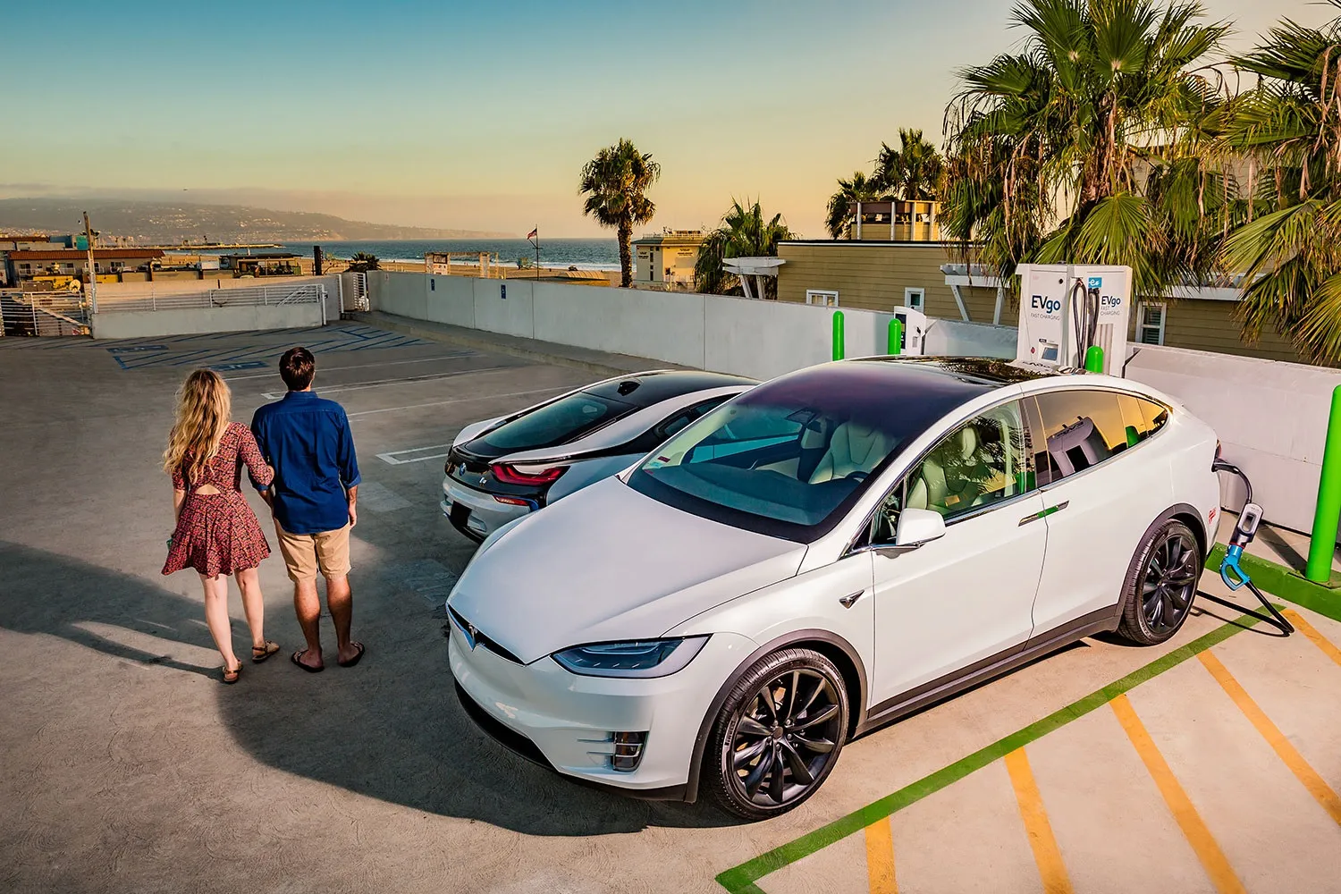 An EVgo station in Hermosa Beach, California.