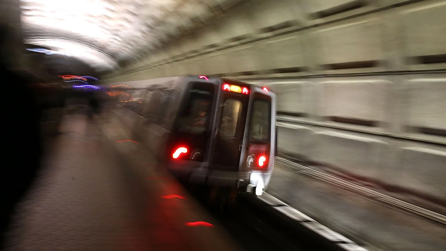 A Metrorail train takes off from Union Station on March 15, 2016, in Washington.
