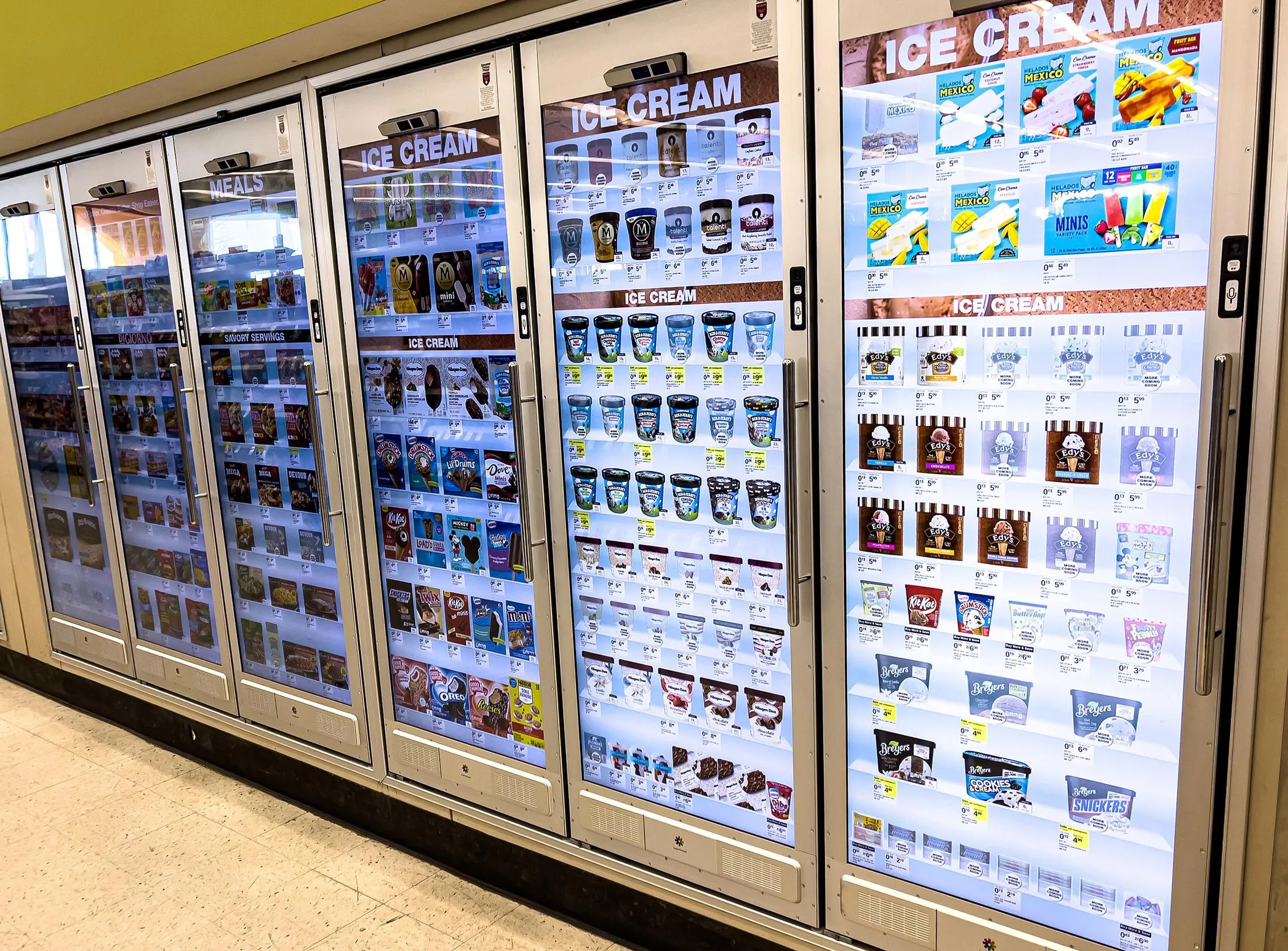 Functioning Cooler Screens smart doors once featured at a Walgreens store in Sacramento.