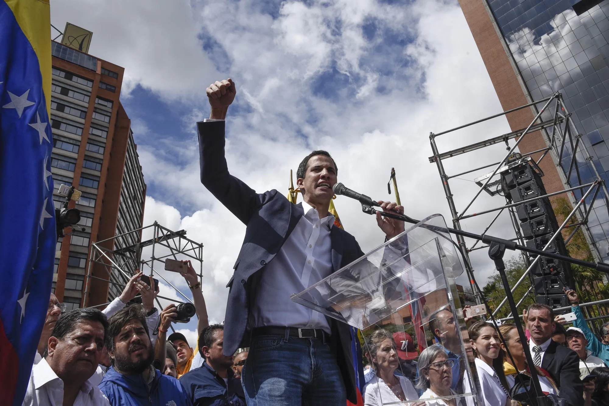 Guaido speaks during a pro-opposition rally in Caracas.