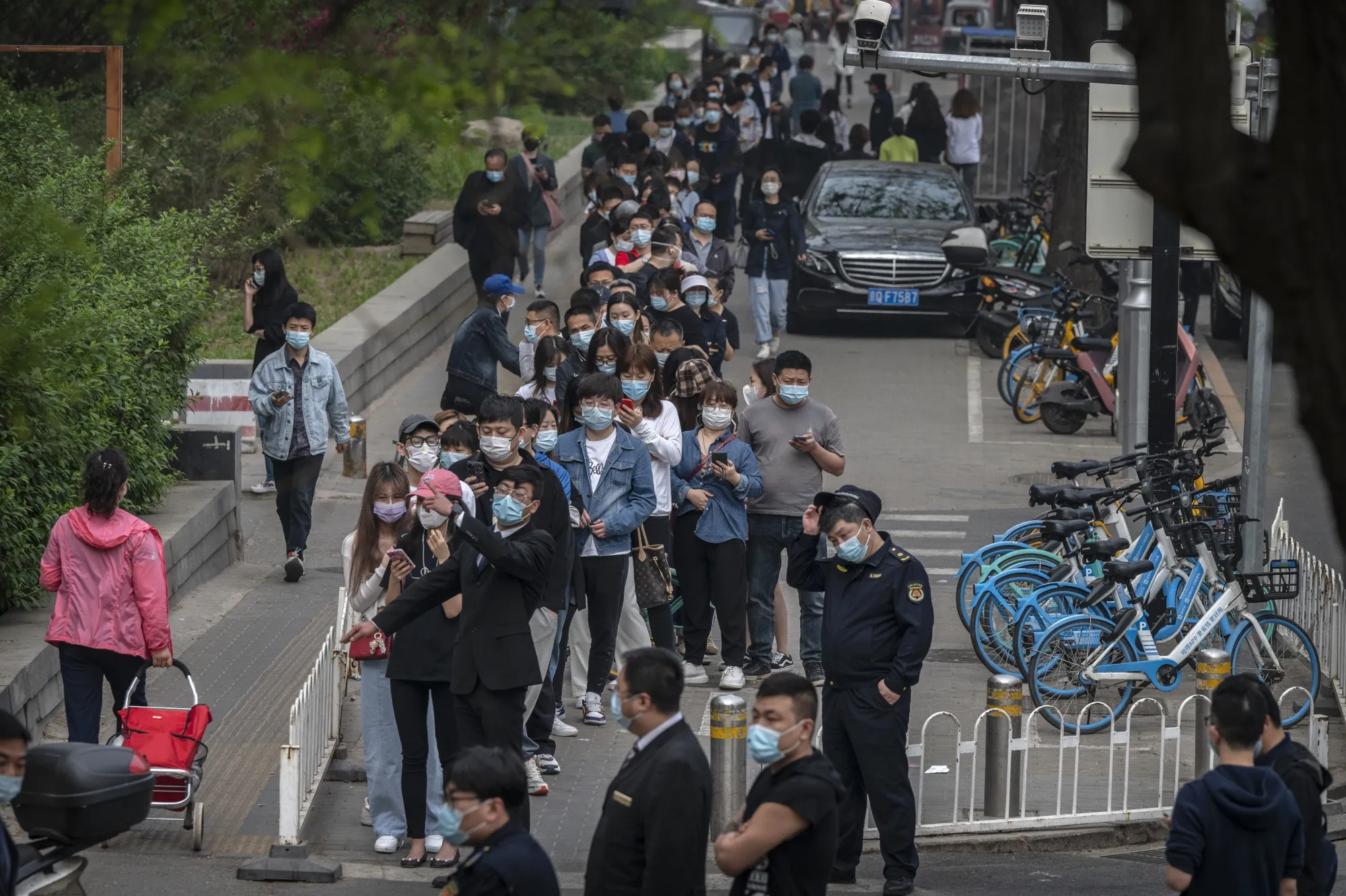 Residents are tested Monday for Covid-19 in Beijing’s Chaoyang district.
