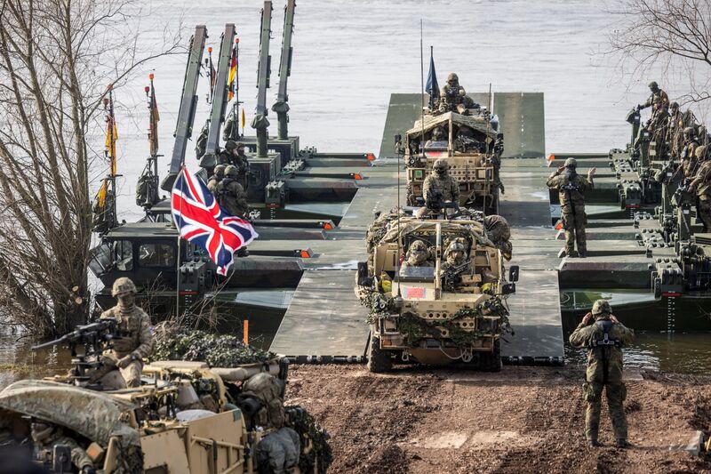 British soldiers take part in a NATO military exercise in northern Poland, in 2024.