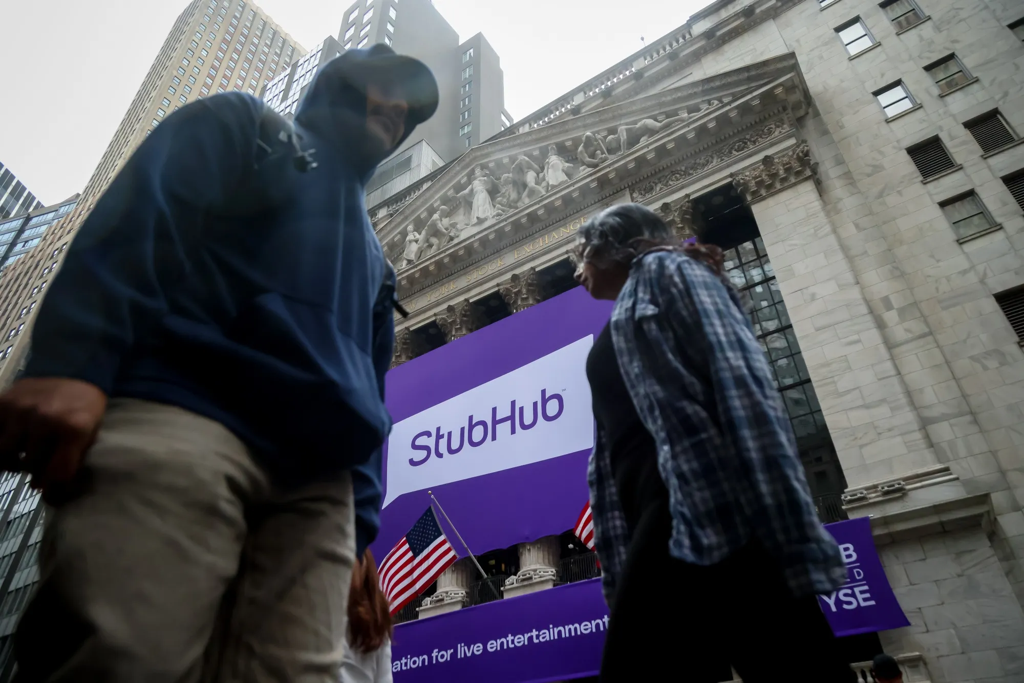 StubHub signage during the company's IPO at the New York Stock Exchange&nbsp;on&nbsp;Sept. 17, 2025.&nbsp;