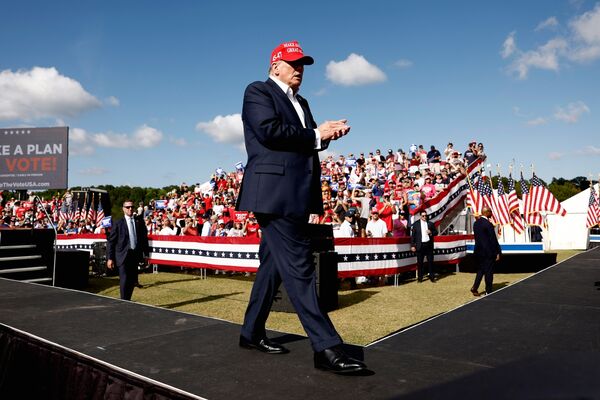 Donald Trump following a rally in Chesapeake, Virginia, US, on June 28.