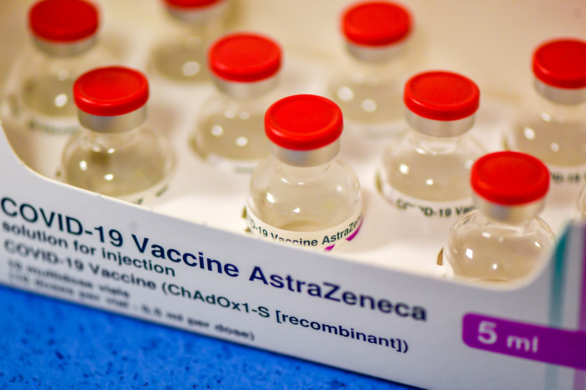 Vials of the AstraZeneca Plc and the University of Oxford Covid-19 vaccines.