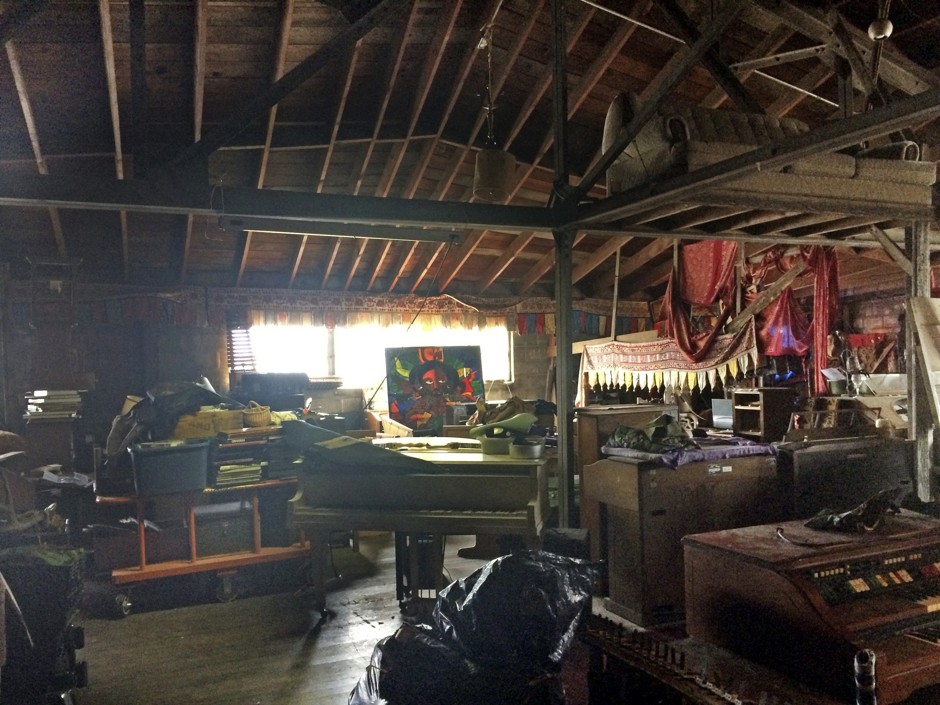 The interior of the Ghost Ship in Oakland in 2014.