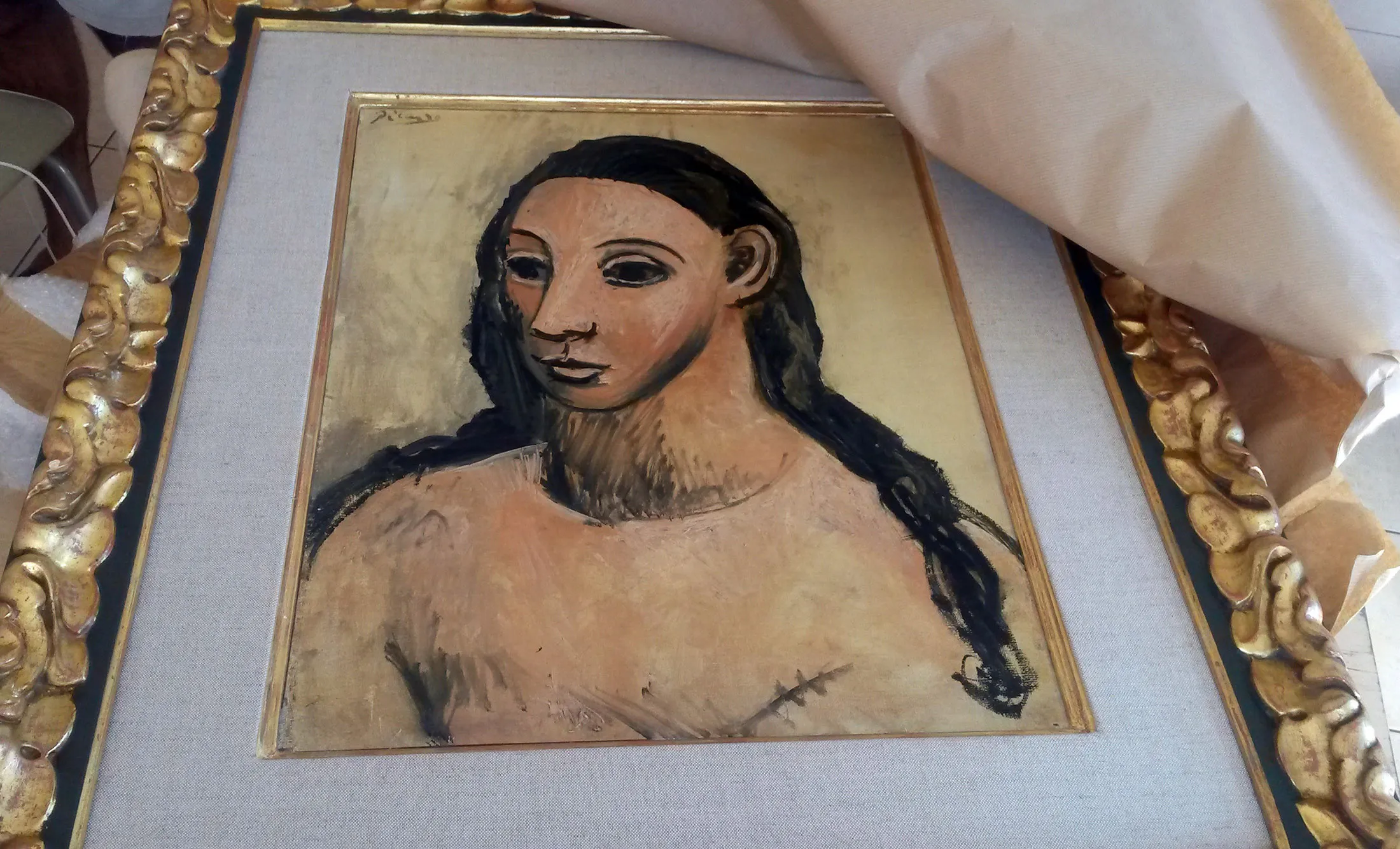 Seized painting “Head of a Young Woman” by Pablo Picasso. 