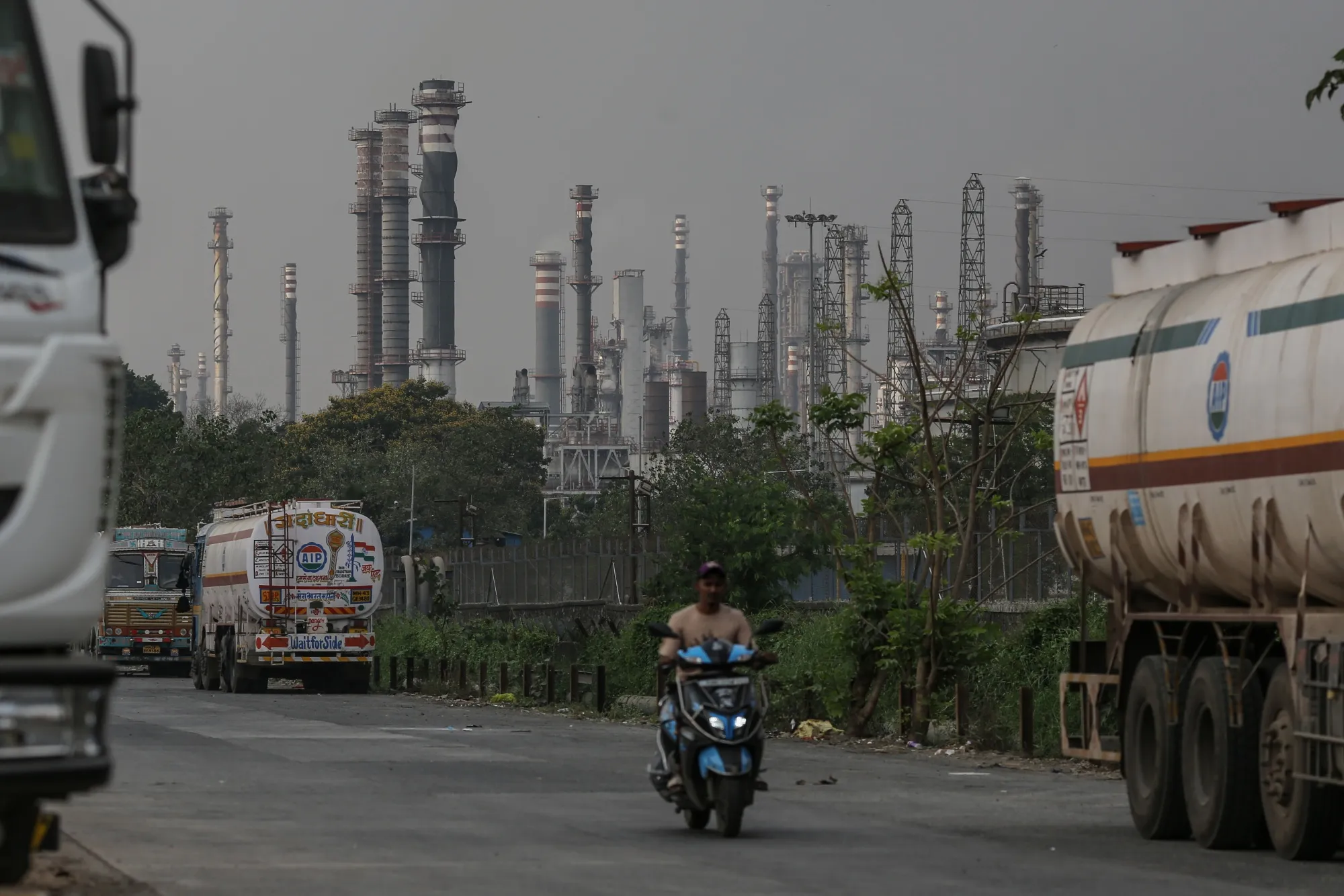 An oil refinery in Mumbai.