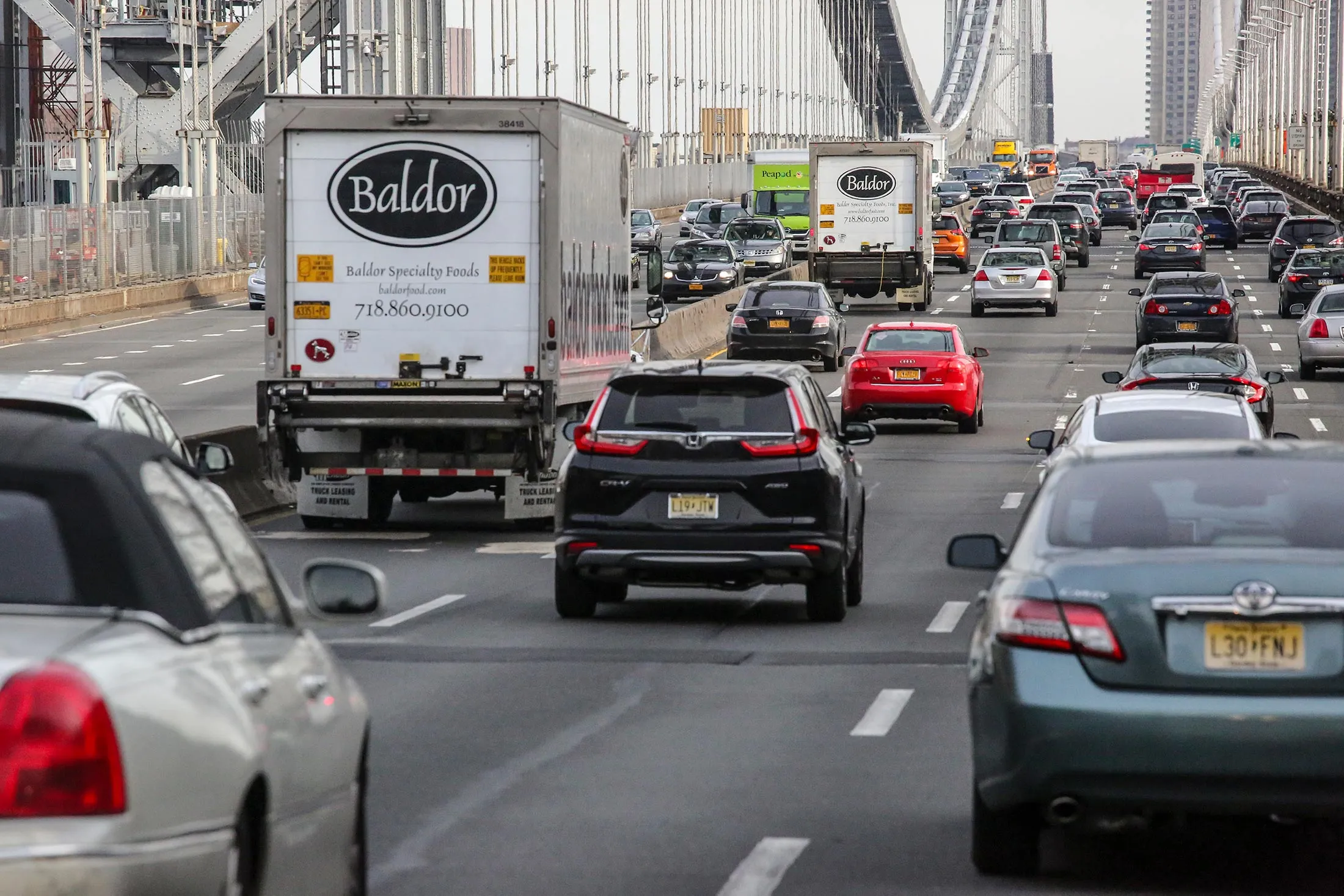 Cars on the George Washington Bridge on Dec. 1, 2018.&nbsp;