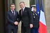 Emmanuel Macron, left, welcomes Robert Fico at the Elysee Palace in Paris, on Jan. 29.