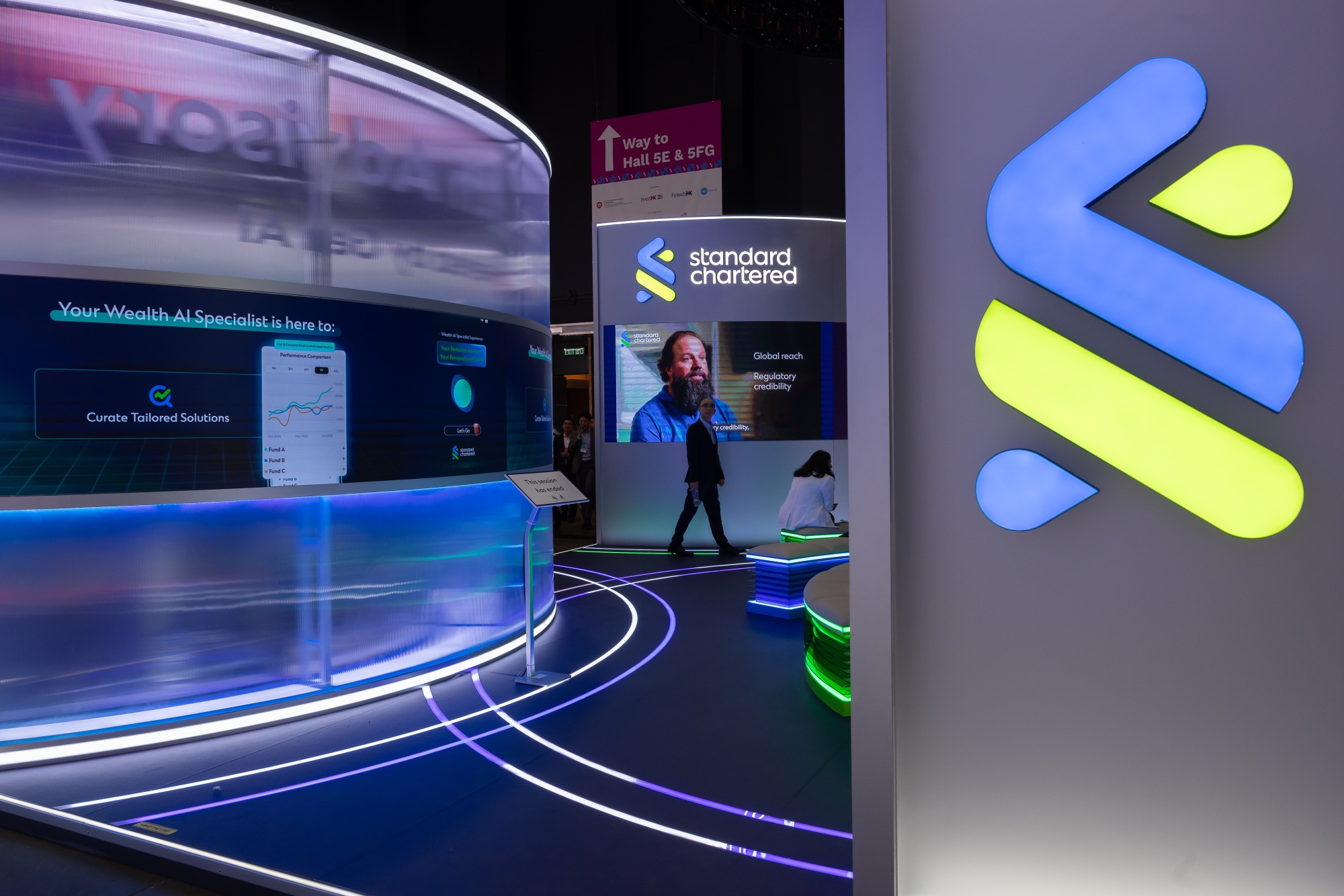 The Standard Chartered Plc booth during the Hong Kong Fintech Week in Hong Kong, China.