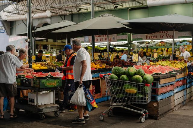 The fresh produce section of Preston Market.