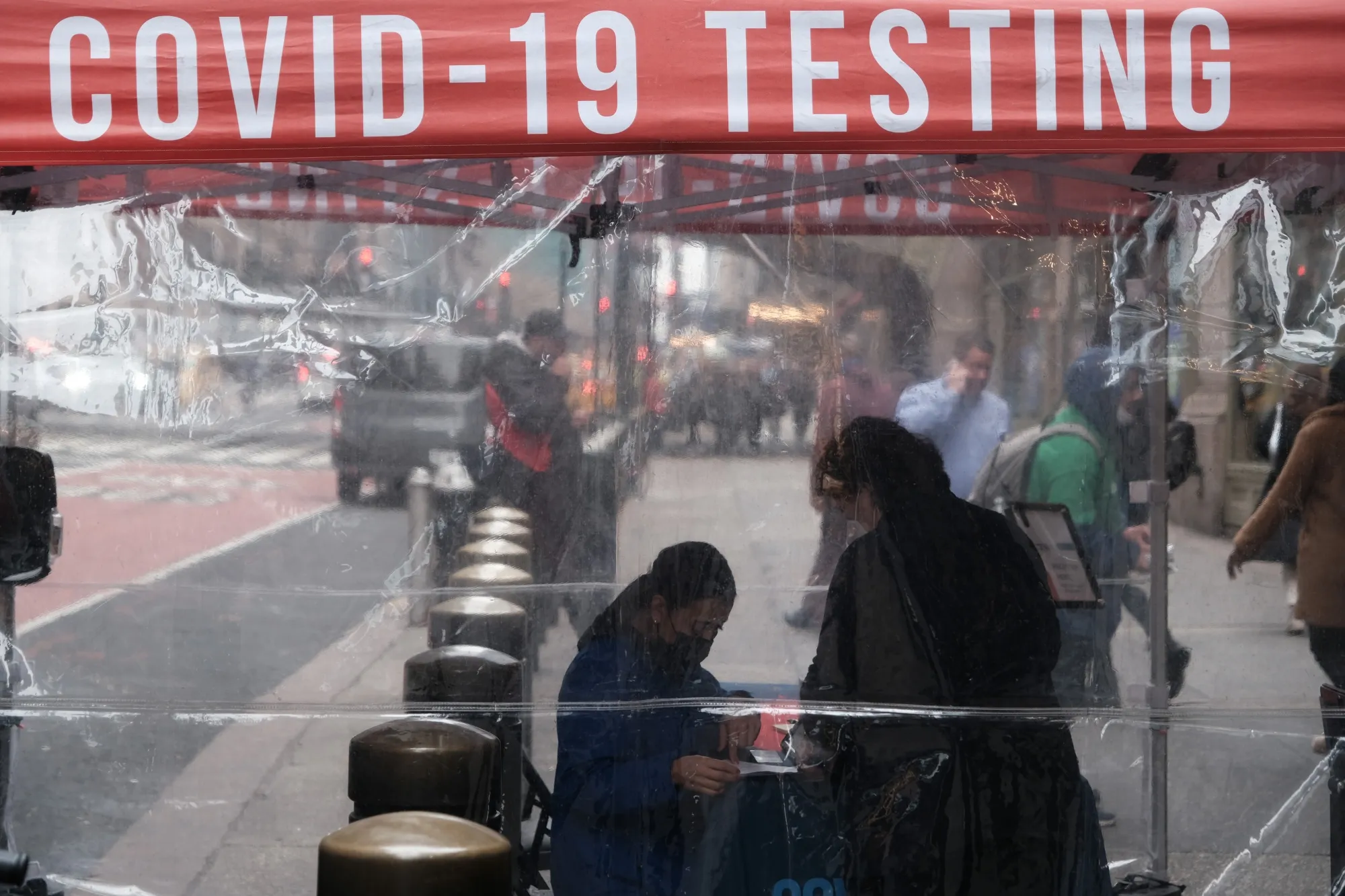 A Covid-19 testing site&nbsp;in Manhattan.